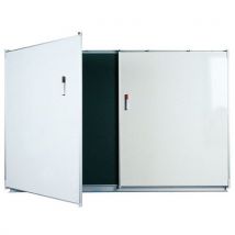 Three-panelled board green/white enamel 120x200