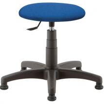 Blue fabric stool on castors seat height 39 to 51 cm