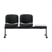 Agora two-seater beam bench with shelf black fabric