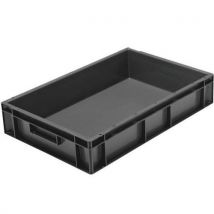 Five 21l grey plastic stacking euro containers - totebox