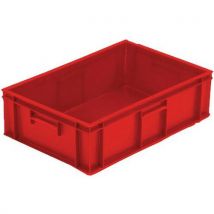 Five 30l red plastic stacking euro containers - totebox