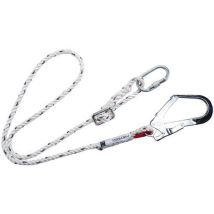 2m adjustable lanyard - carabiner + scaffold hook - portwest