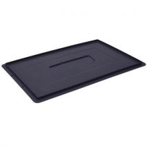 Five black euro containers lids - lxw 600x400mm - totebox