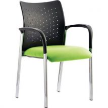 Reception armchair - mesh back - green fabric - academy