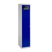 Blue garment collector locker 1830x381x457mm cylinder lock