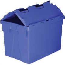 Pack of five 70l blue plastic storage boxes - totebox