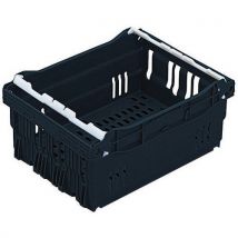 Five 15l black bale arm/supermarket crates - totebox