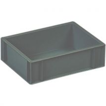 Five 10l grey plastic stacking euro containers - totebox