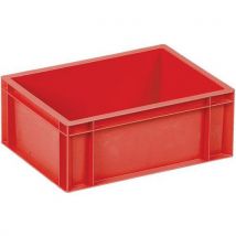 Five 15l red plastic stacking euro containers - totebox