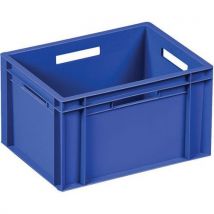 Five 20l blue plastic stacking euro containers - totebox