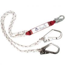 Double lanyard with shock absorber