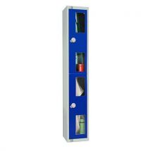 Blue 2 door vision panel locker 1800x300x450mm cylinder lock