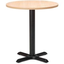 70cm round coffee table - black base - oak top - phoenix