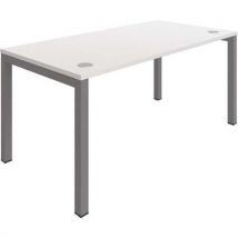 Astrolite aluminium straight office desk 1200x700mm white