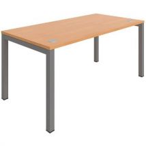 Astrolite aluminium straight office desk 1600x700mm beech
