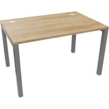 Astrolite aluminium straight desk 1400x800mm nebraska oak