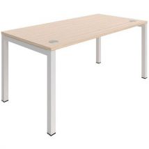 Astrolite white frame straight office desk 1200x700mm oak