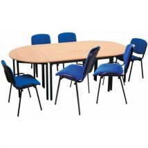 Meeting set: set of 4 tables and 6 chairs