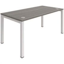 Astrolite white frame straight office desk 1200x800mm cedar