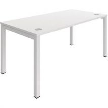 Astrolite white frame straight office desk 1400x800mm white