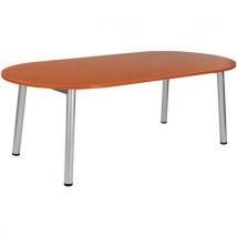 240 oblong cherry meeting table with aluminium base