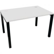 Astrolite black frame straight office desk 1400x800mm white