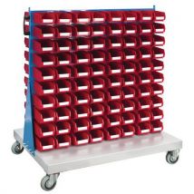 Double Sided Trolley with 160 x TC2 Red Bins by Barton
