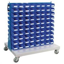 Double Sided Trolley with 160 x TC2 Blue Bins by Barton
