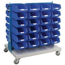 Double Sided Trolley with 48 x TC4 Blue Bins by Barton
