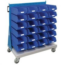Single Sided Trolley with 24 x TC4 Blue Bins by Barton
