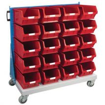 Single Sided Trolley with 20 x TC5 Red Bins by Barton