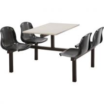 4 seat canteen table - black seat - grey top