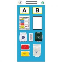 Double marker rack end board - first aid - blue