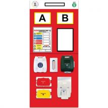 Double marker rack end board - first aid - red