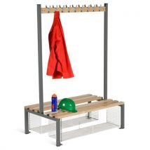 Dark grey double sided 9 hook bench seat with shoe tray