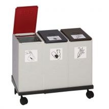 Black plastic mobile trolley on wheels 4 el ements and