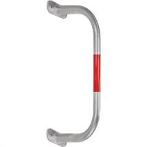 Silver/red outdoor wall mounted safety barrier - 350x750mm