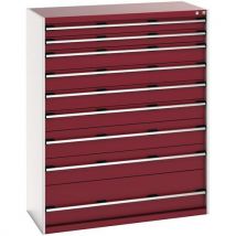 Bott - Cubio red 9 drawer cabinet 1600x1300x650mm