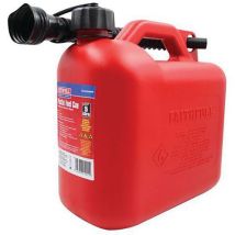5l red hpde plastic petrol jerry can - faithfull