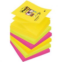 6 blocks of super sticky z-notes rio 76x76 assorted
