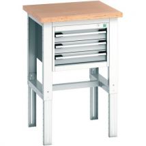 Bott - Light grey height adj. Workstand 3 drawer 740/1140x750x750mm