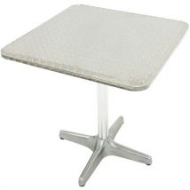 Ines square pedestal table aluminium 70x70