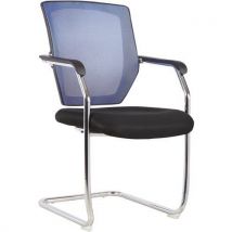 Voyager medium back mesh cantilever chair blue