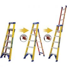 Werner fibreglass extension/platform step ladder - 10 steps