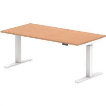 Air height adjustable desk oak/white without cable port 1600x800mm