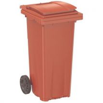 Plastic Wheelie Bin - 120L Red Recycling Bin - 2 Wheels - UV Resistant - 3 Year Warranty