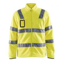 Fluorescent yellow high-visibility fleece jacket size m