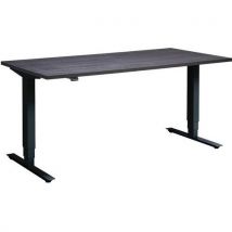 Advance black height adjustable desk 160x70cm dark grey oak
