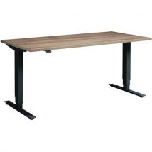 Advance black height adjustable desk - 160x80cm - grey oak