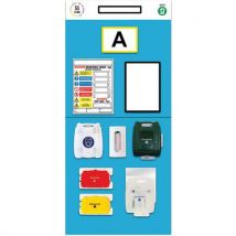 Single marker rack end board - first aid - blue
